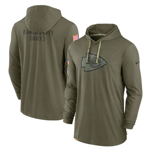 Men's Kansas City Chiefs 2022 Olive Salute to Service Tonal Pullover Hoodie Men's Kansas City Chiefs 2022 Olive Salute to Service Tonal Pullover Hoodie